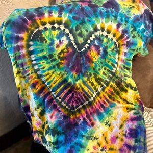 🌈 Hand-Dyed "Electric Heart" Vibrant Tie-Dye Tee 🌈